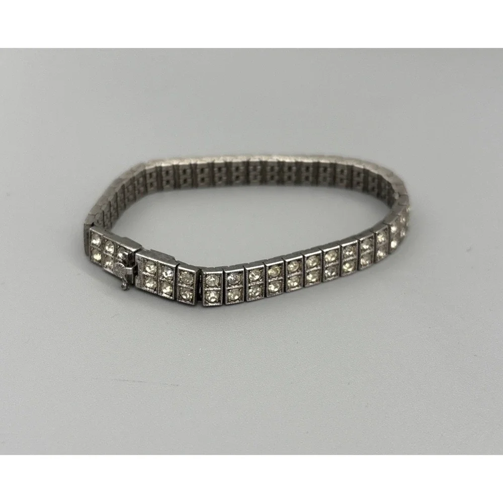 Antique Wachenheimer Brothers Sterling Silver Diamonbar Bracelet Pat. 3.20.17